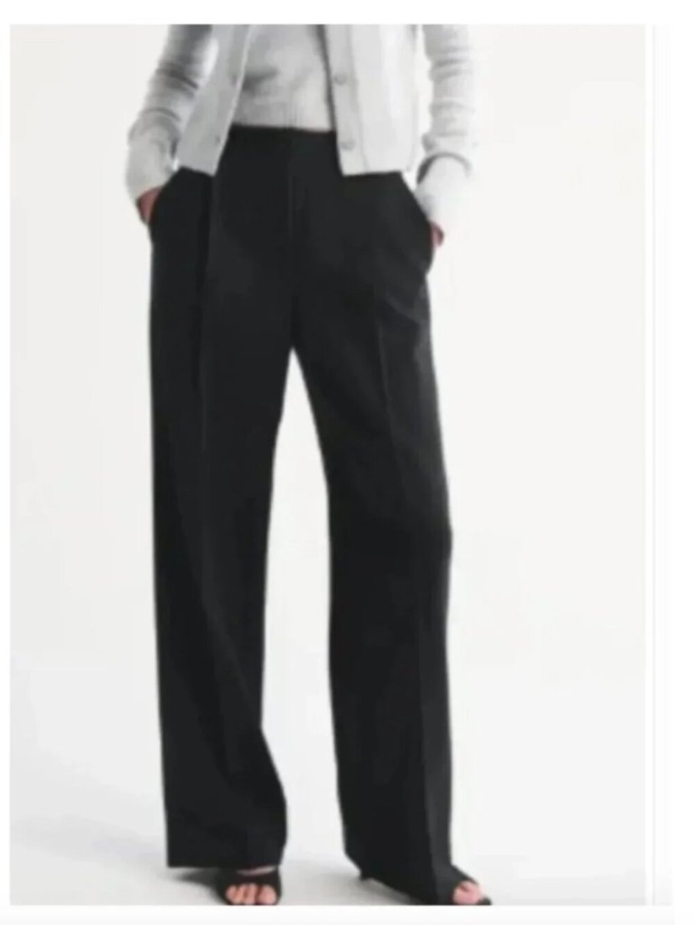 Abercrombie & Fitch A&F Sloane Tailored Wide Leg Pant black 27 4 regular